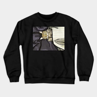 Cat sleeps under the covers Crewneck Sweatshirt